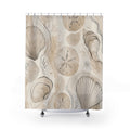 Beige Seashell and Sand Dollar Shower Curtain