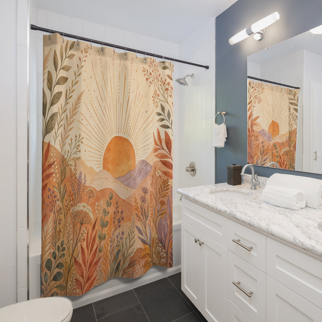 Boho Desert Sunrise Shower Curtain