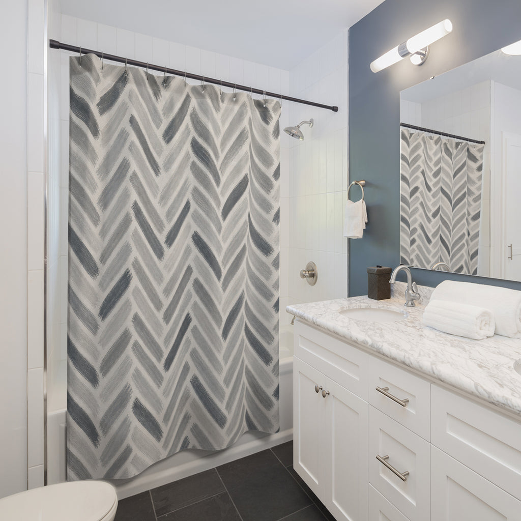 Herringbone Chevron Shower Curtain
