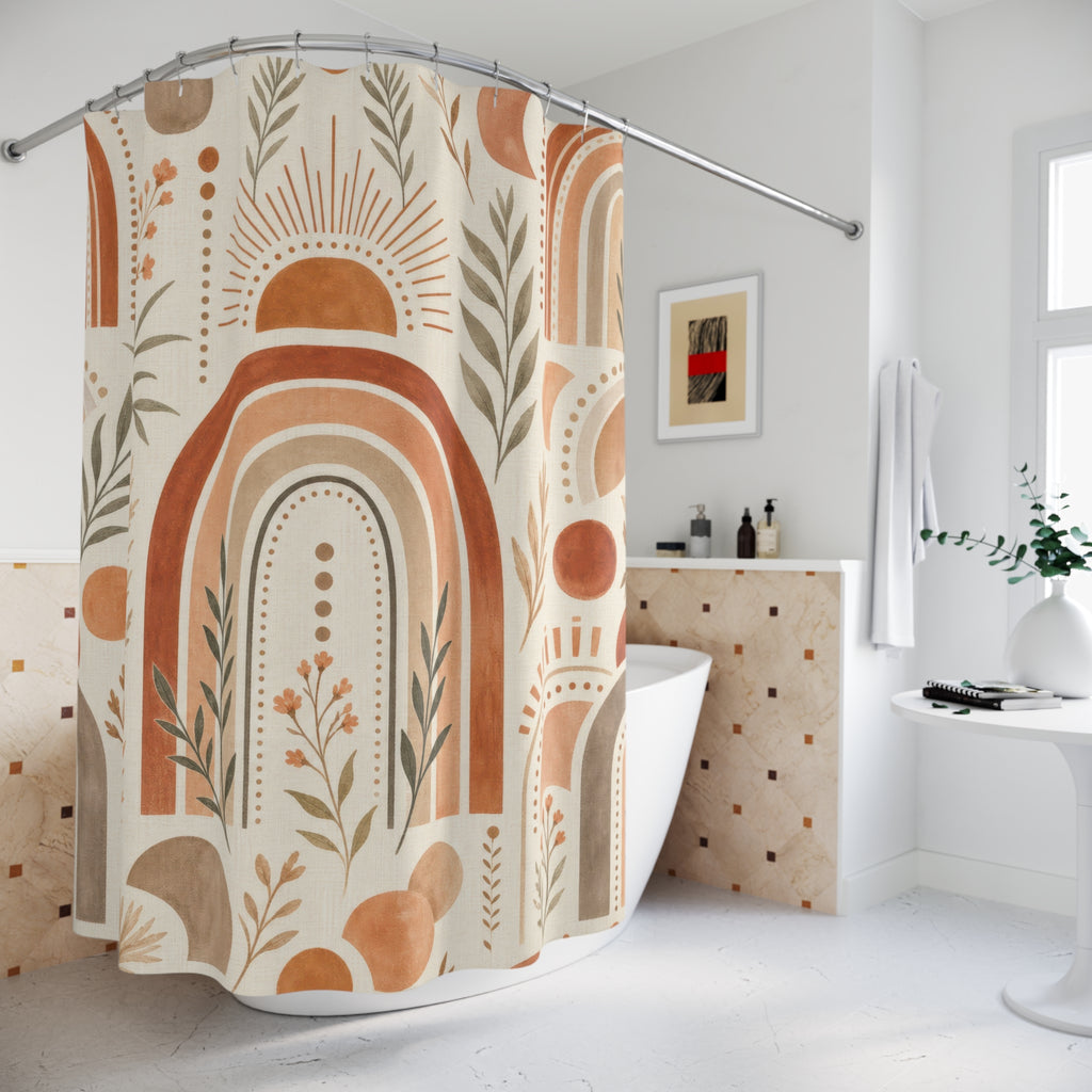 Terracotta Sun Arch Shower Curtain