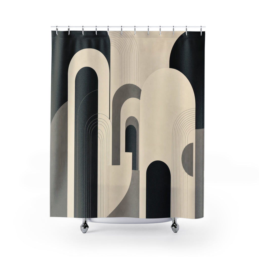 Black Ivory Architectural Arch Shower Curtain