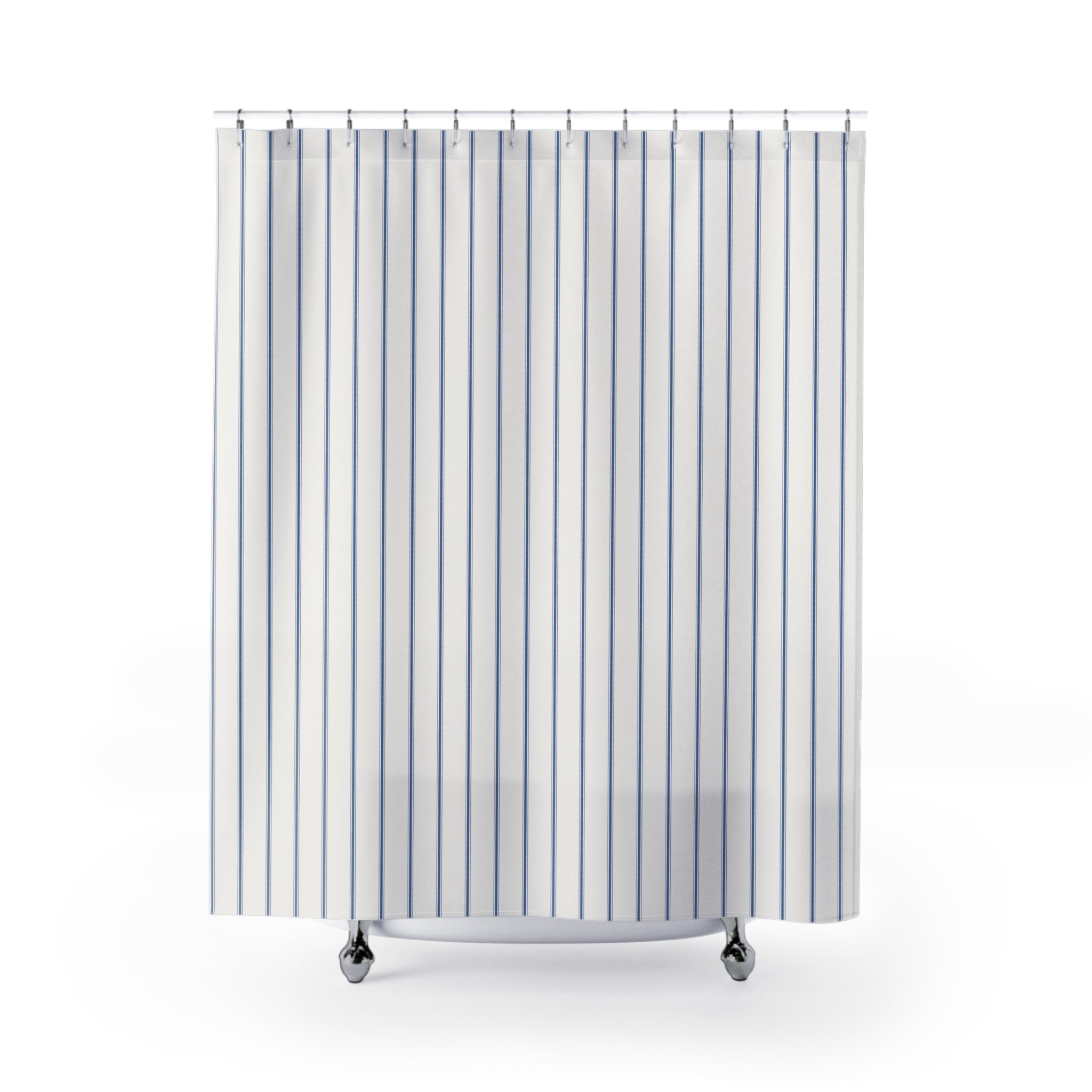 Blue Ticking Stripe Shower Curtain – Farmhouse