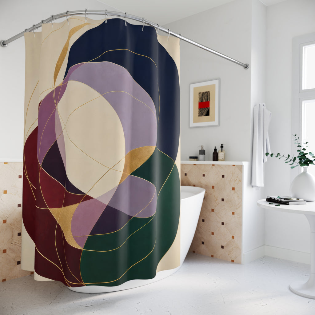 Contemporary Jewel Abstract Shower Curtain