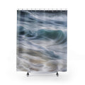 Ocean Shower Curtain, Blue Green Wave Bath Decor, Coastal Water Pattern, Nature Guest Bathroom Decor, Flowing Beach Style, Coastal Style