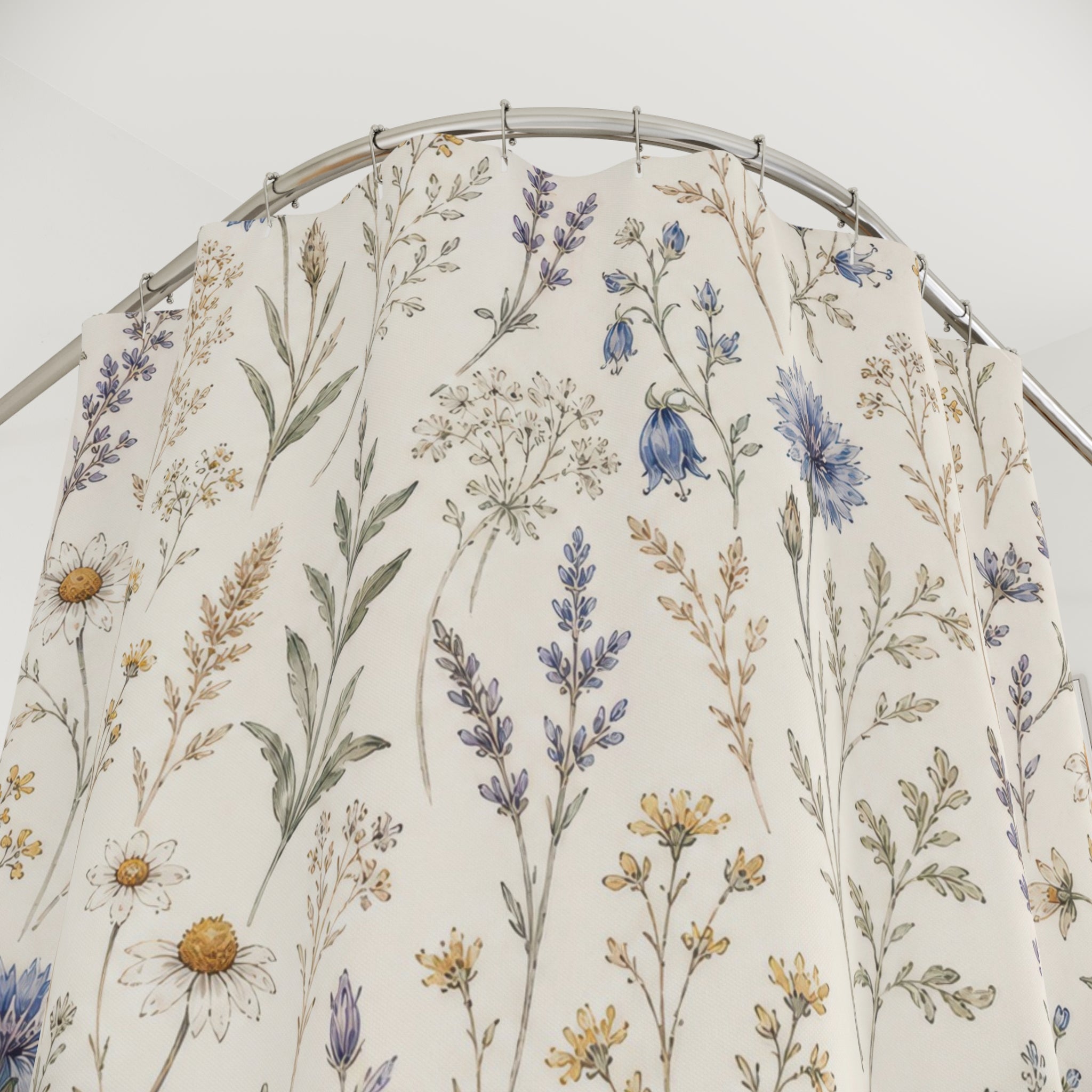 French Country Meadow Floral Shower Curtain