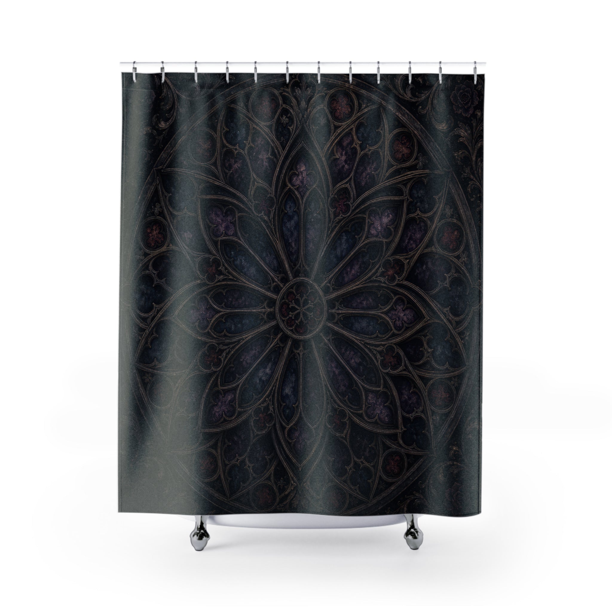 Rose Window Medallion Shower Curtain