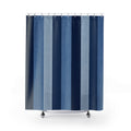 Navy Powder Blue Cabana Stripe Shower Curtain