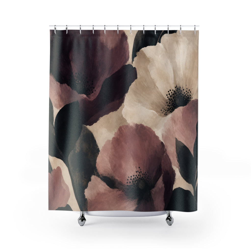 Mauve Floral Shower Curtain