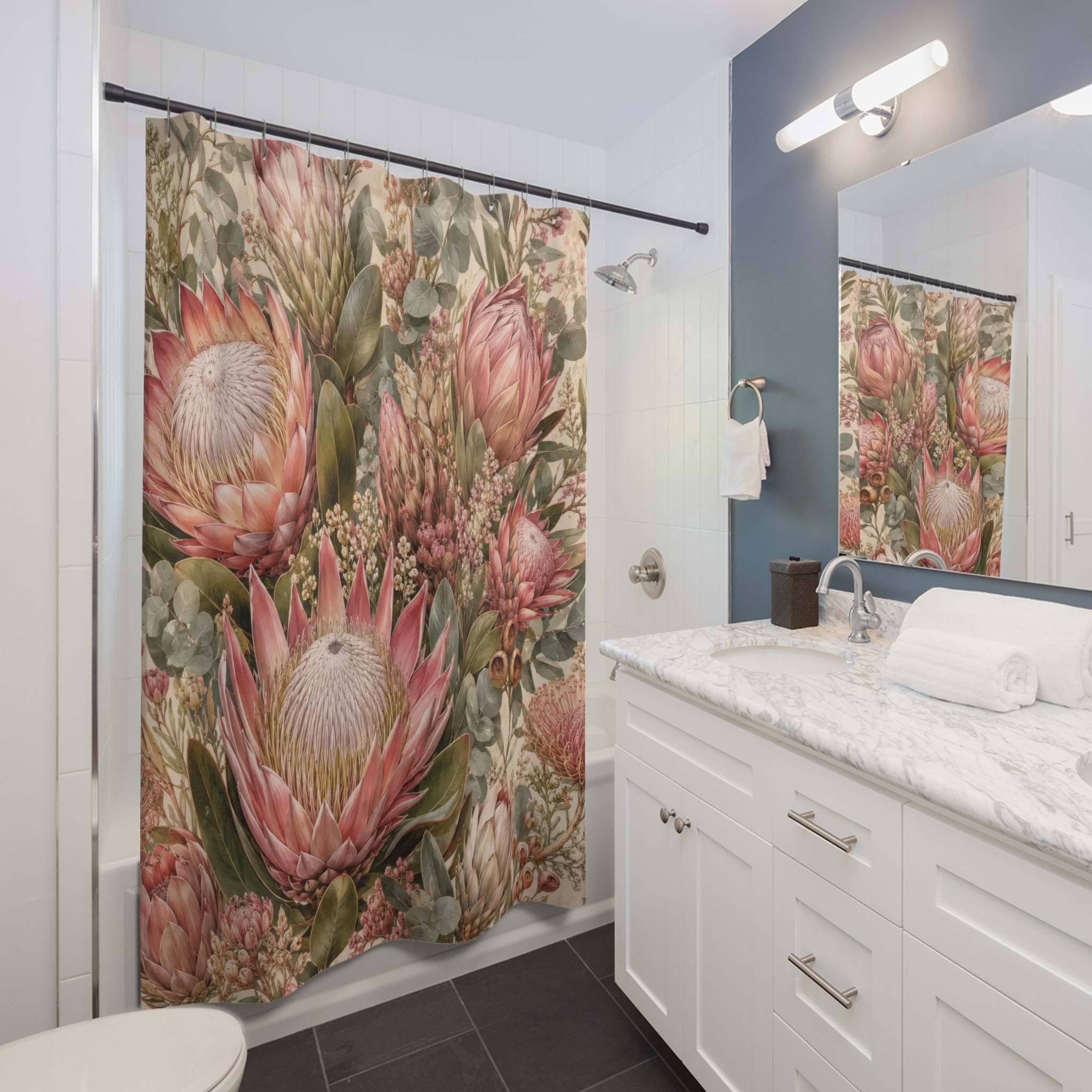 Protea Floral Botanical Shower Curtain