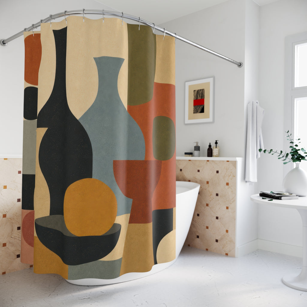 Mid Century Still Life Shower Curtain