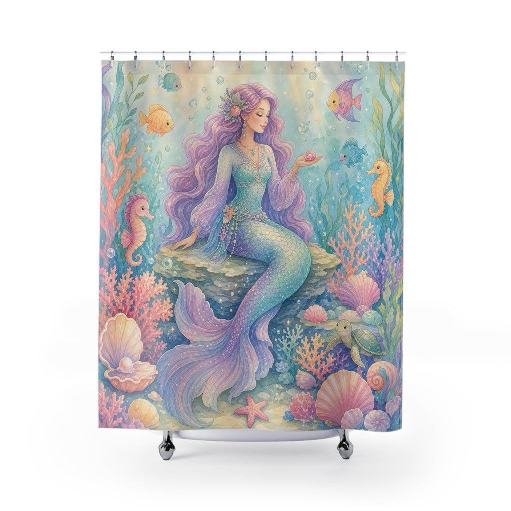 Pastel Shell Garden Shower Curtain