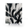 Black White Brush Stroke Shower Curtain