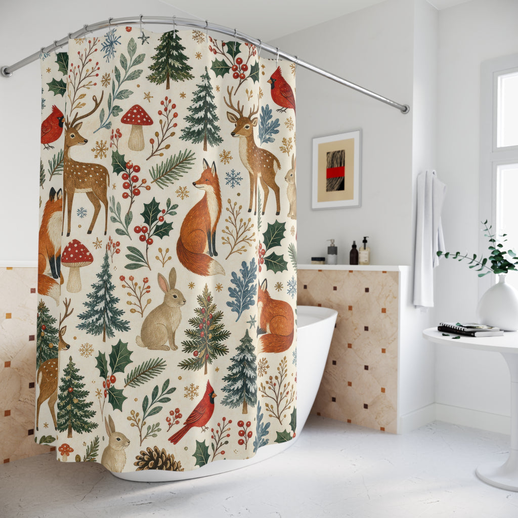 Woodland Animal Tree Shower Curtain