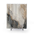 Gray Beige Abstract Stone Shower Curtain
