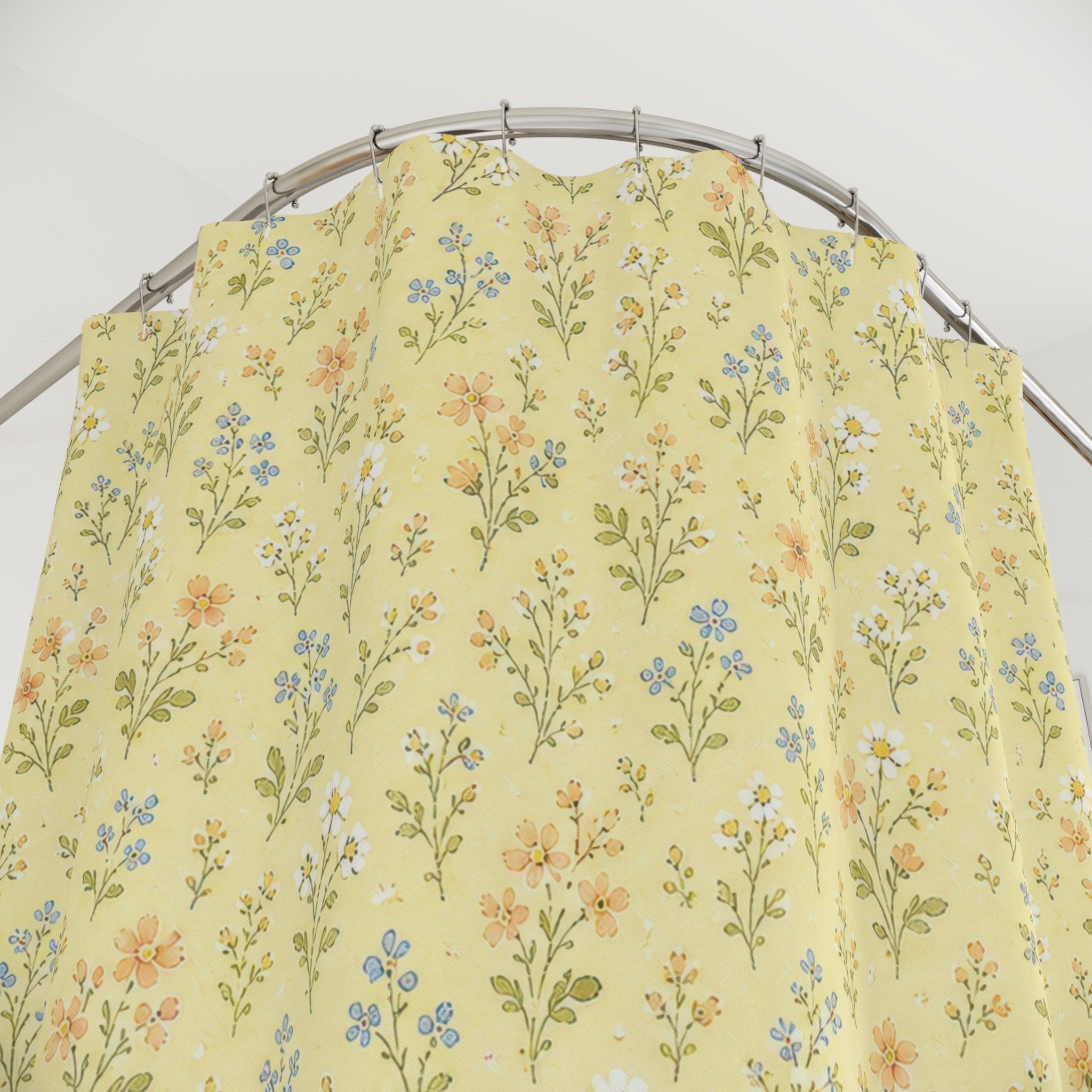 Yellow Sage Ditsy Shower Curtain