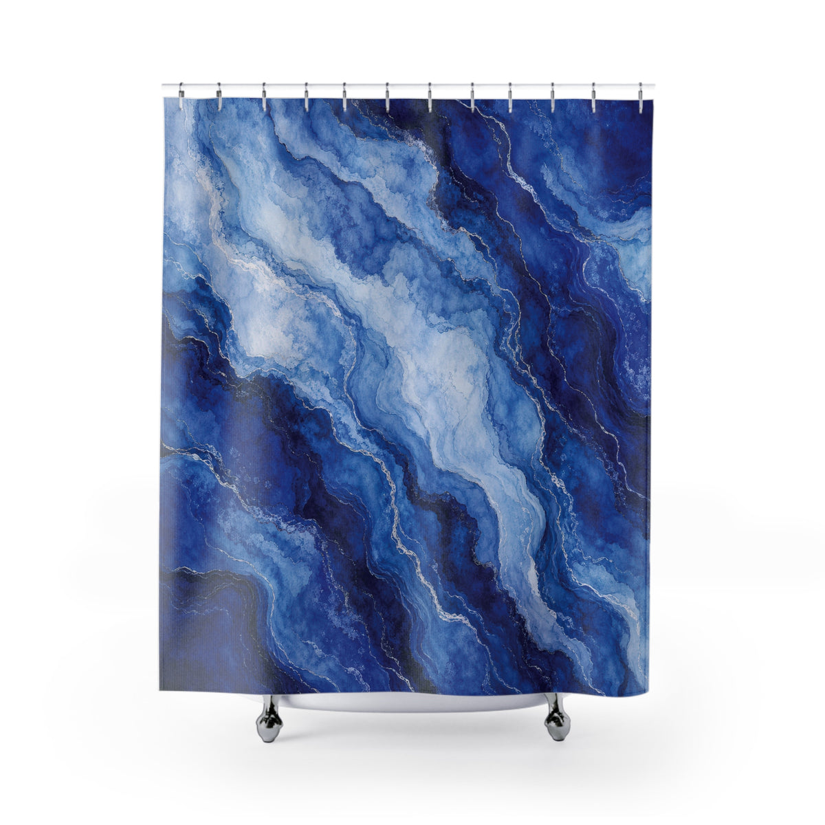 Blue Agate Marble Shower Curtain