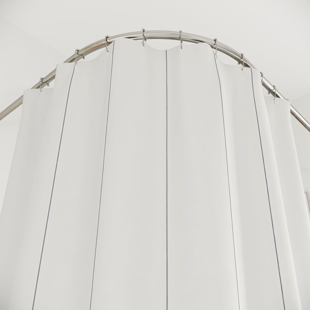 Slate Grey Pinstripe Shower Curtain