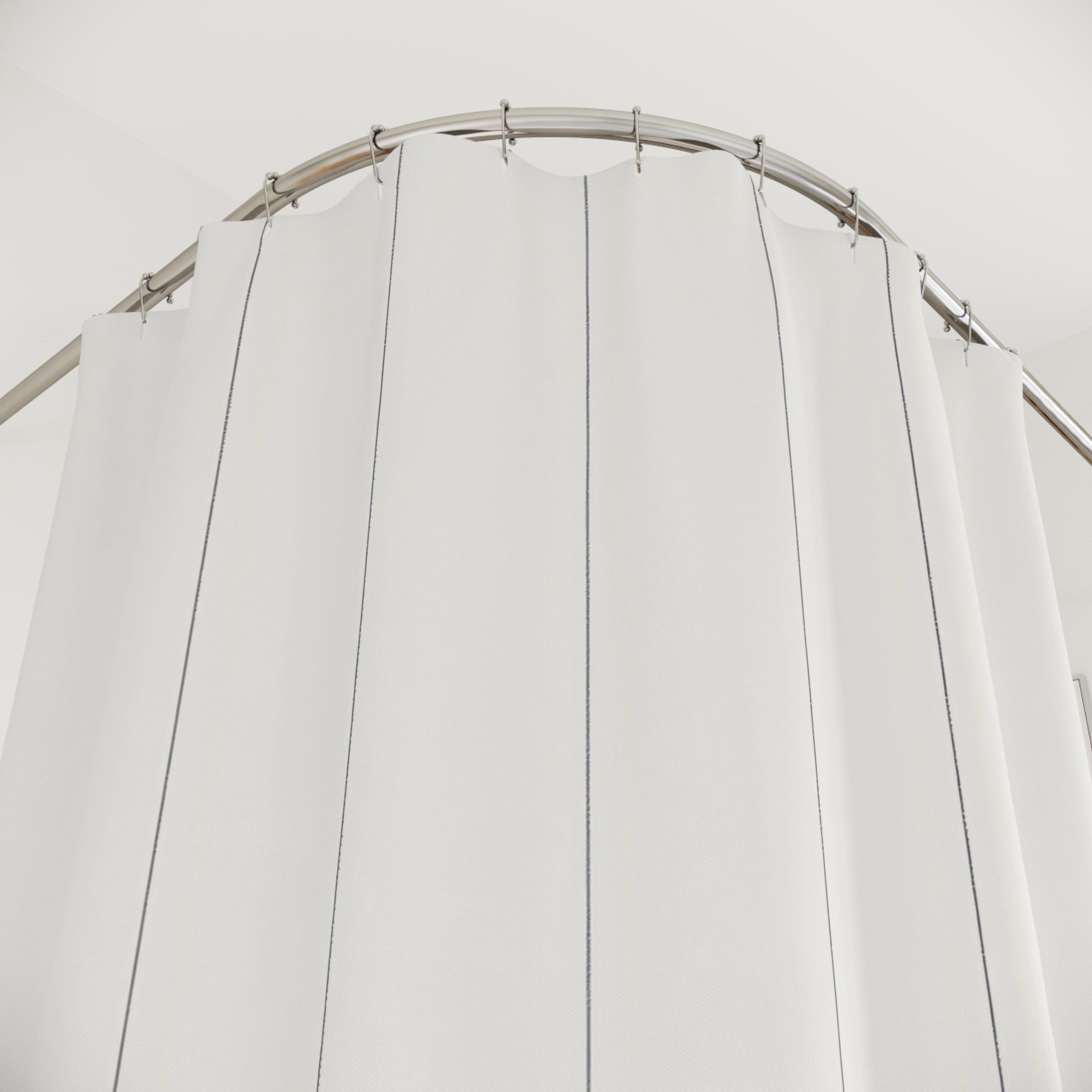 Slate Grey Pinstripe Shower Curtain