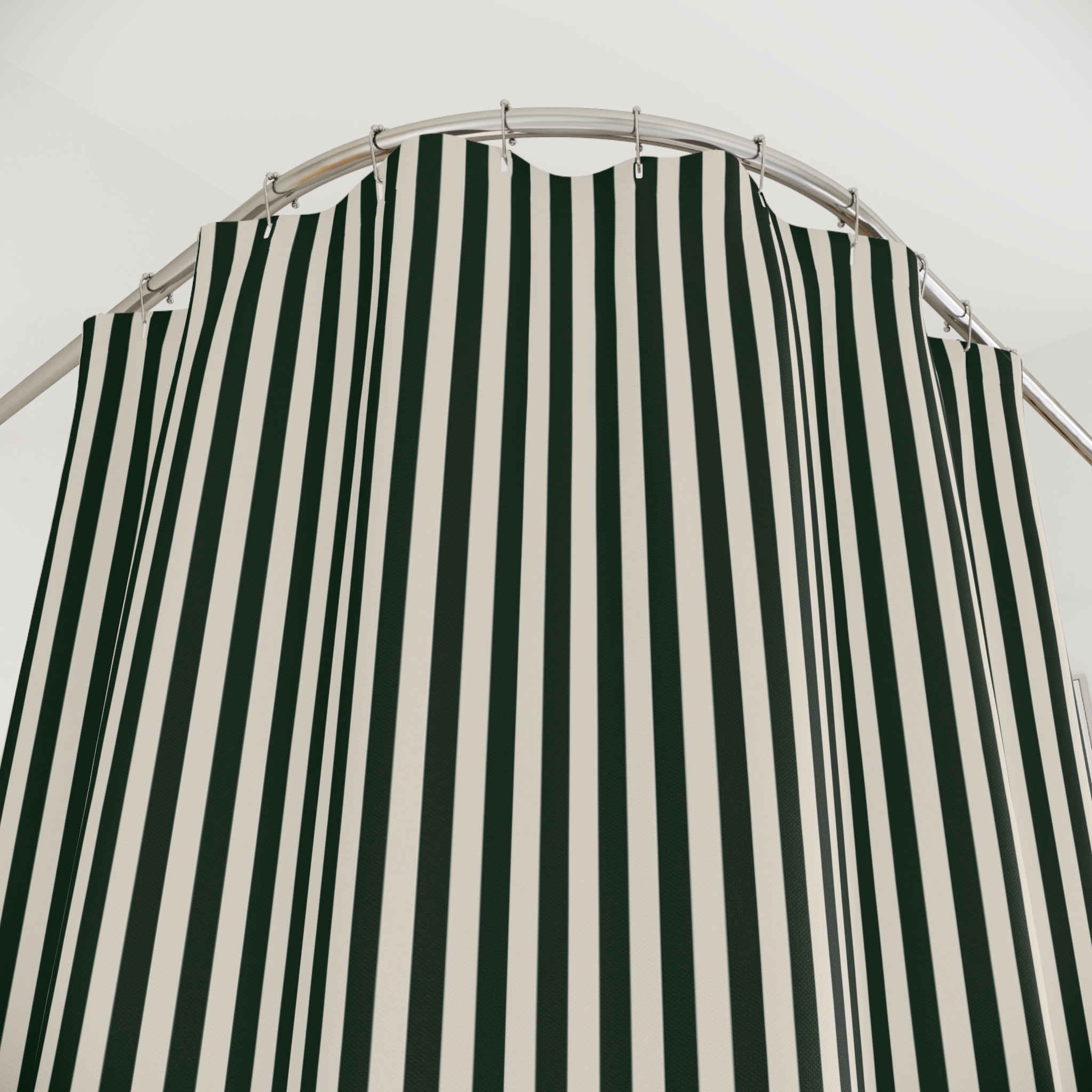 Olive and Cream Cabana Stripe Shower Curtain