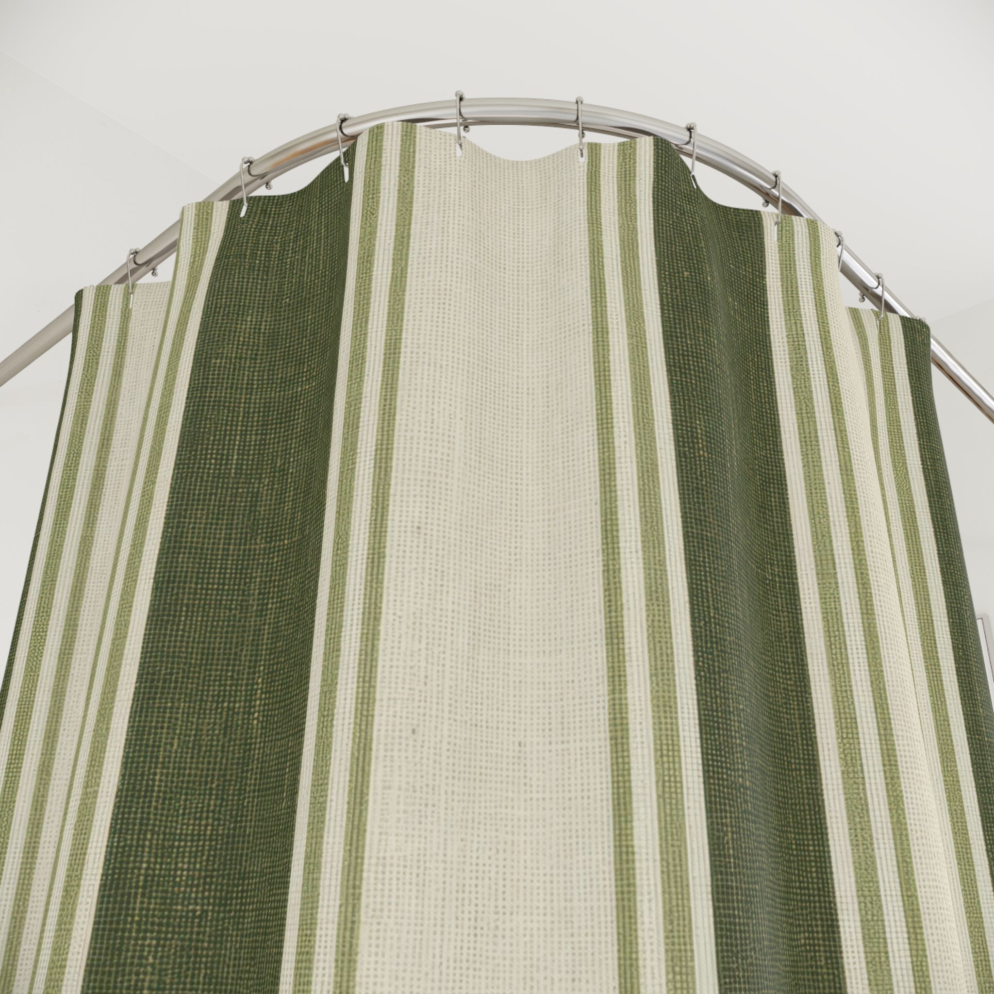 Cypress Green Stripe Shower Curtain