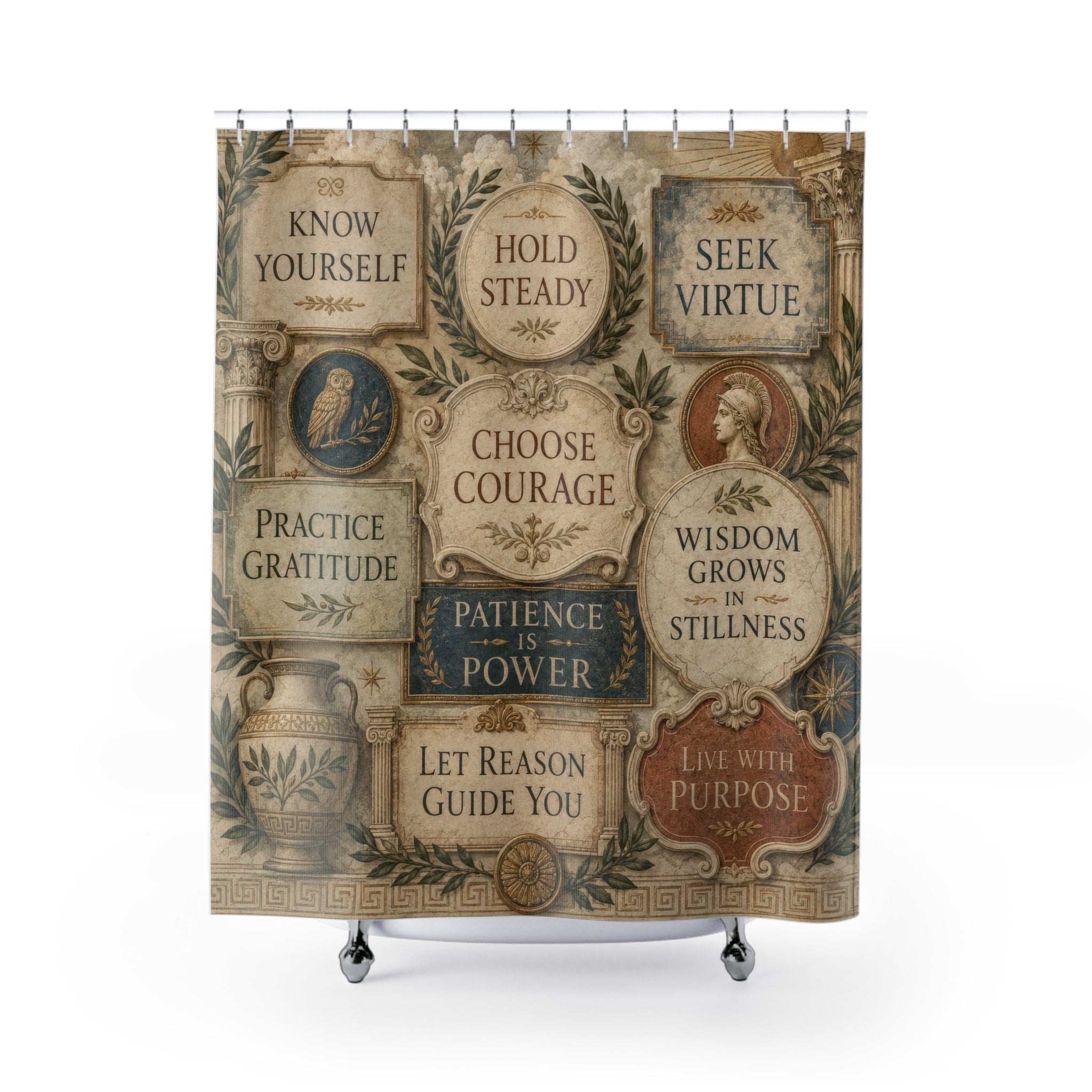Classical Wisdom Shower Curtain: Vintage Greek