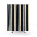 Ivory White Clean Vertical Stripe Shower Curtain