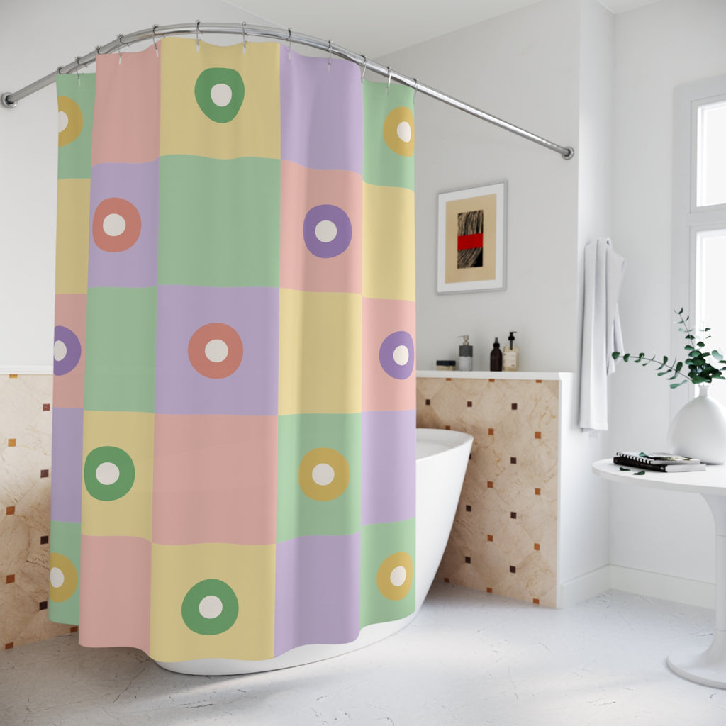 Danish Pastel Shower Curtain: Color Block