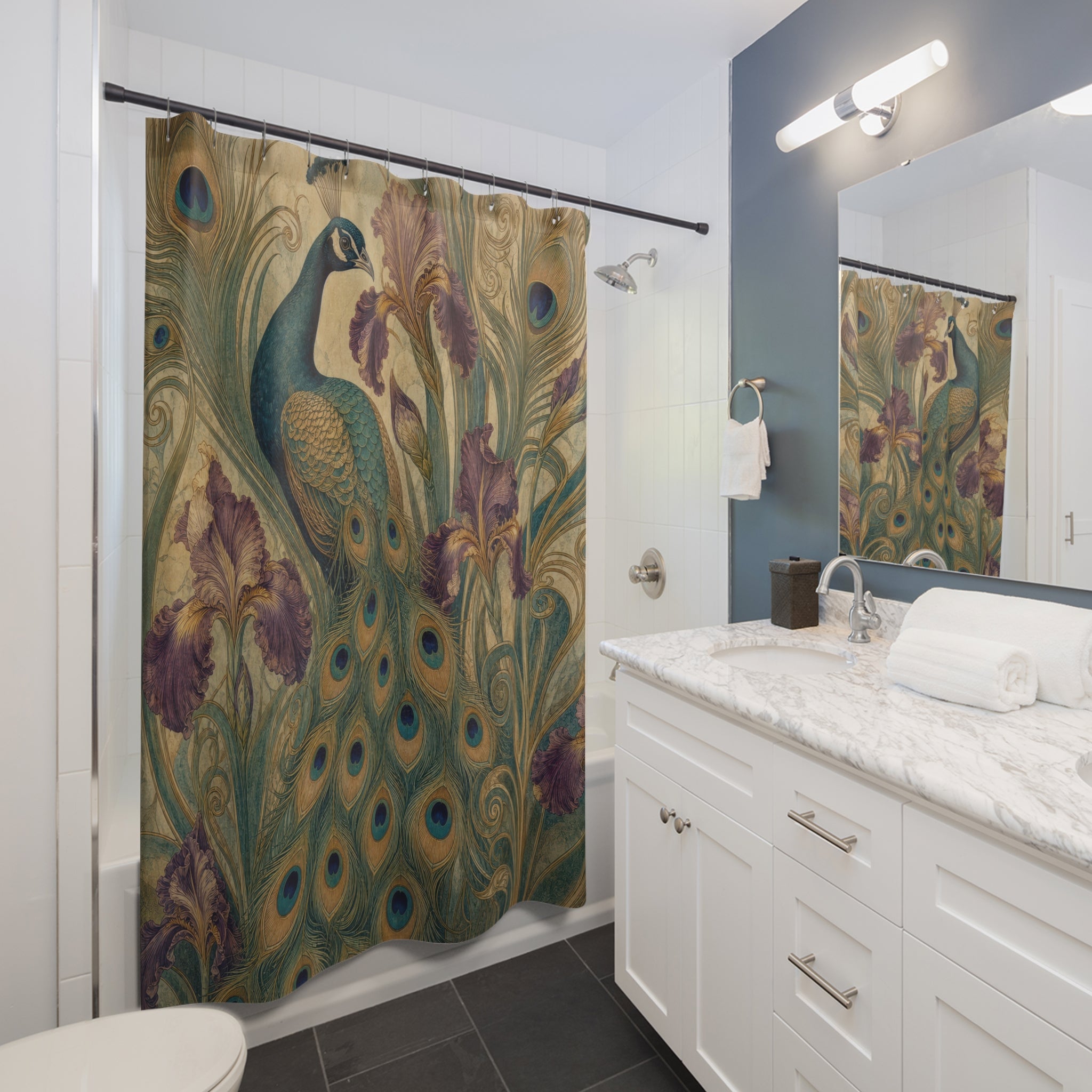 Art Nouveau Peacock Shower Curtain