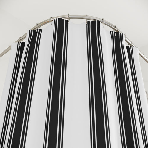 Black Ticking Stripe Shower Curtain – Modern Farmhouse