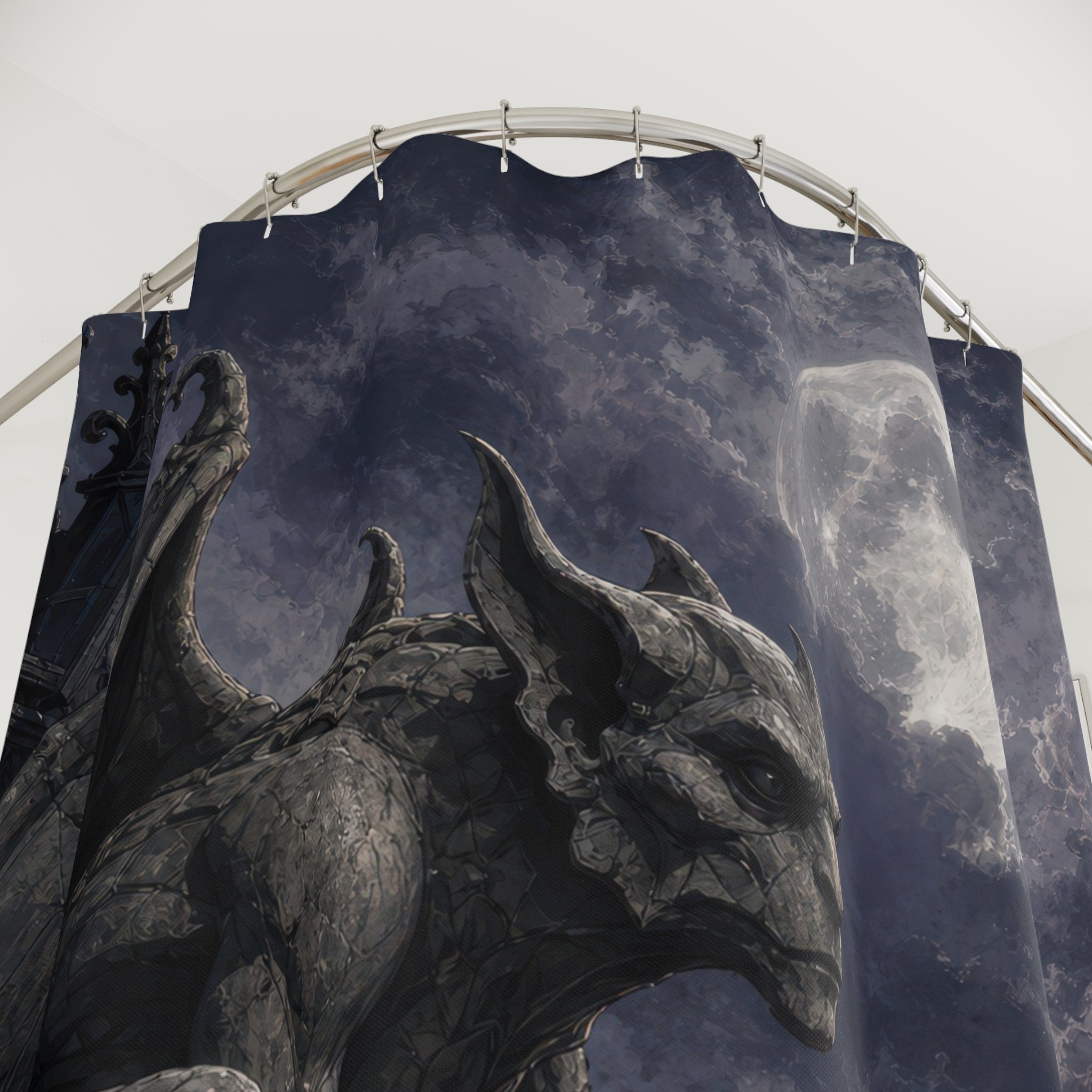 Moonlit Gargoyle Shower Curtain