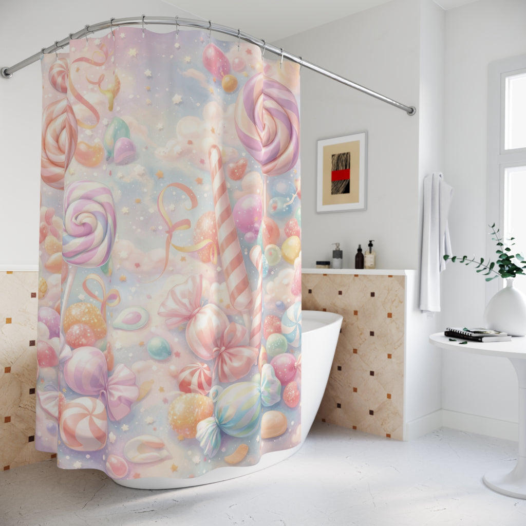 Kids Candy Shower Curtain – Rainbow Lollipop