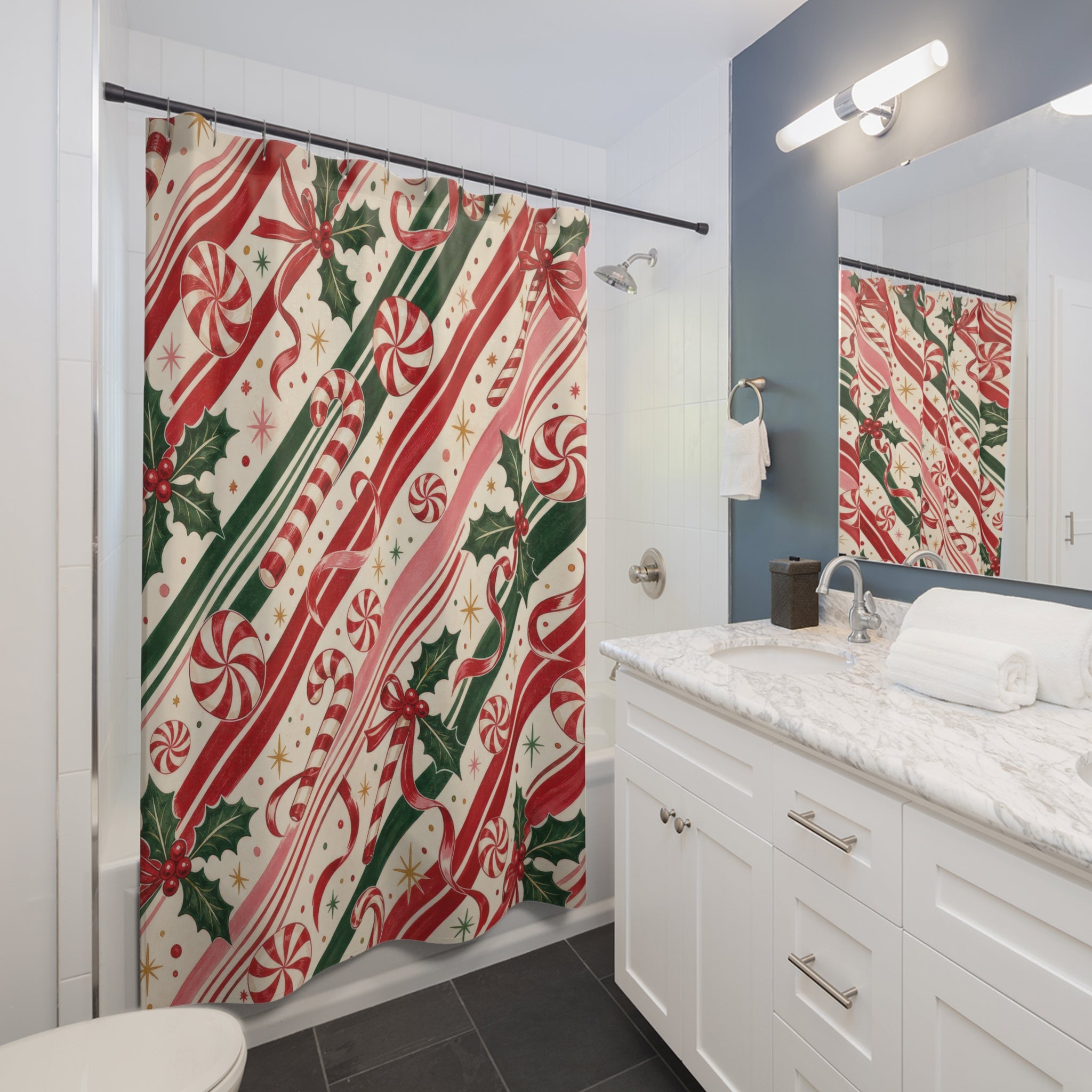 Candy Cane Stripe Shower Curtain