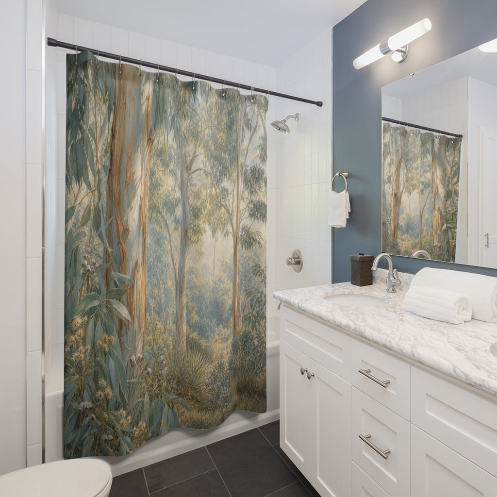 Eucalyptus Grove Silver Leaves Shower Curtain
