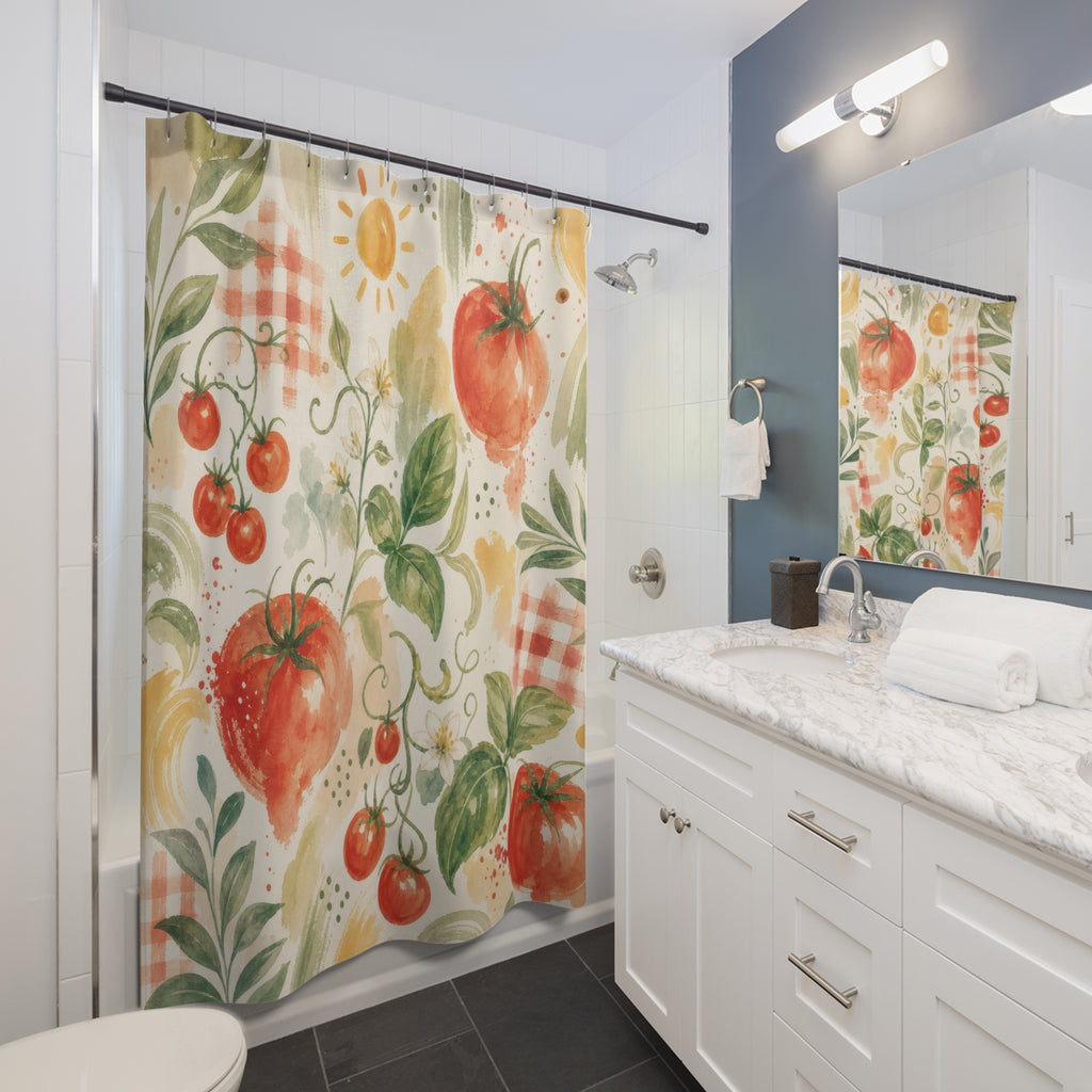 Tomato Girl Fruit Shower Curtain