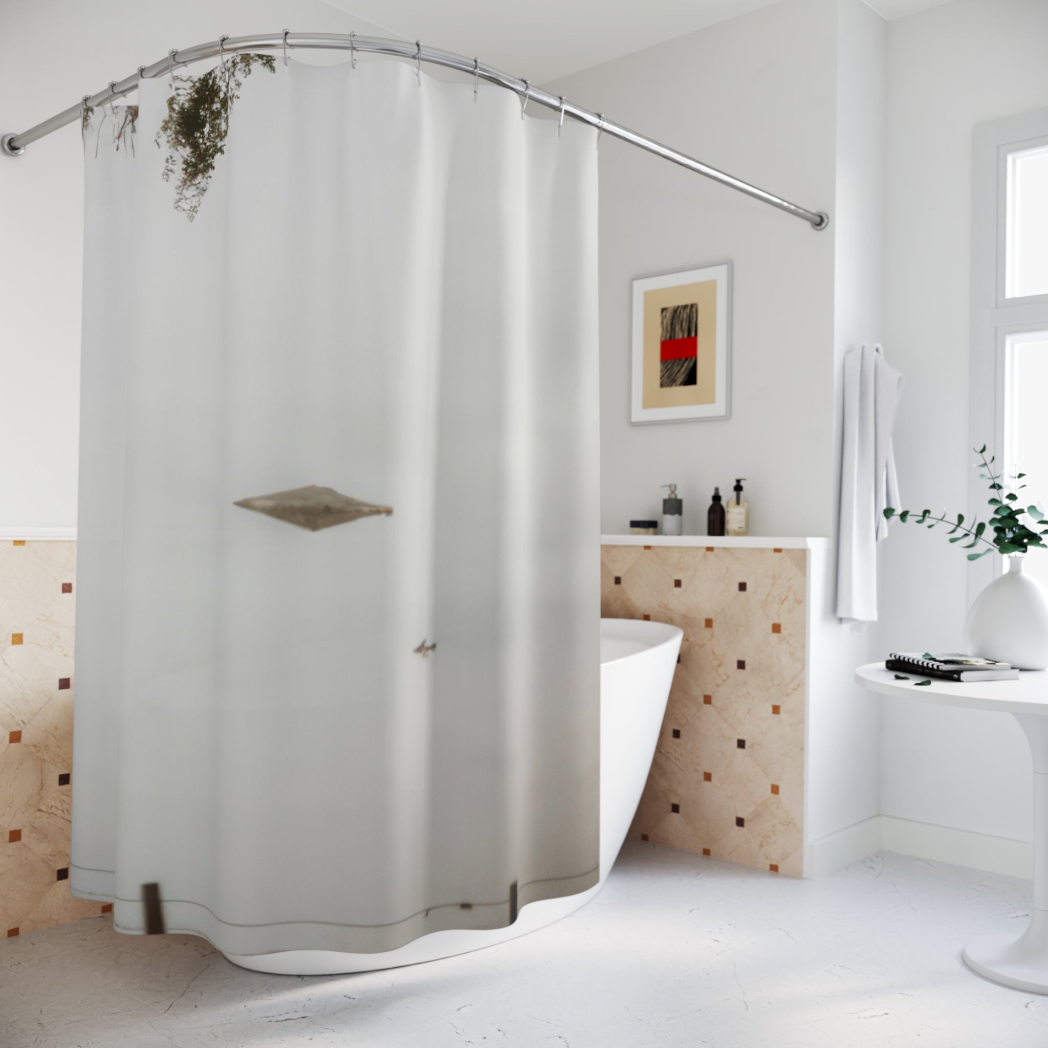 UFO Shower Curtain: Calvine Photo Inspired Black White