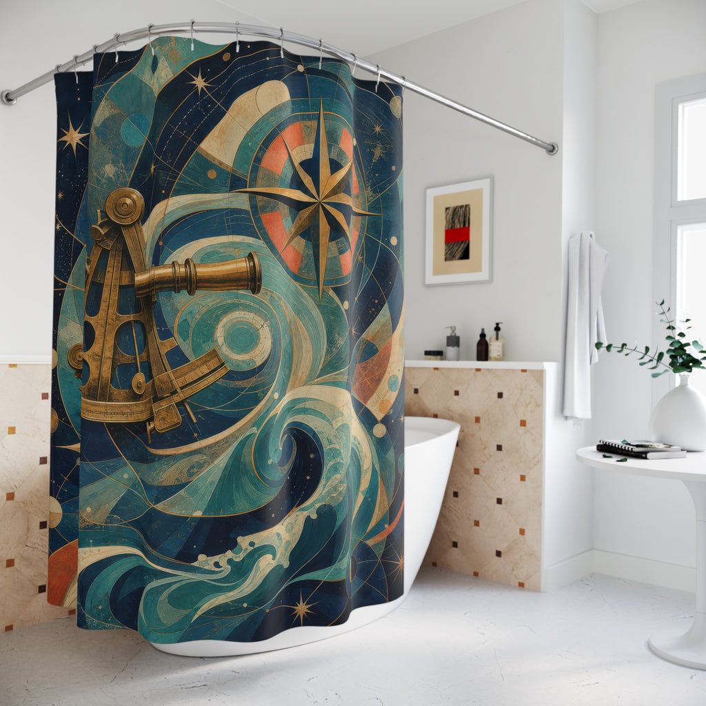 Nautical Navigation Artistic Shower Curtain