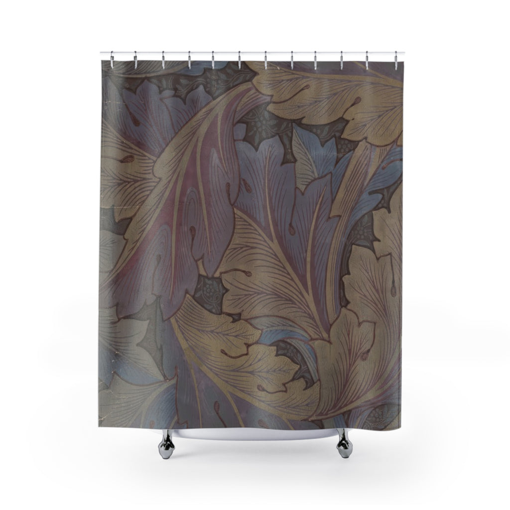 Acanthus Leaf Shower Curtain – Arts & Crafts Indigo