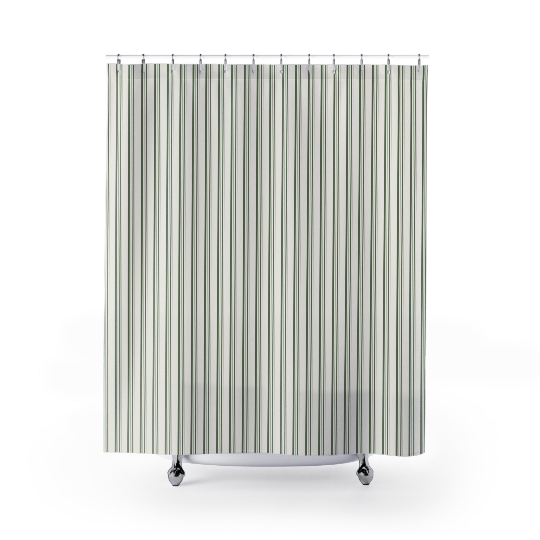 Olive Subtle Stripe Shower Curtain