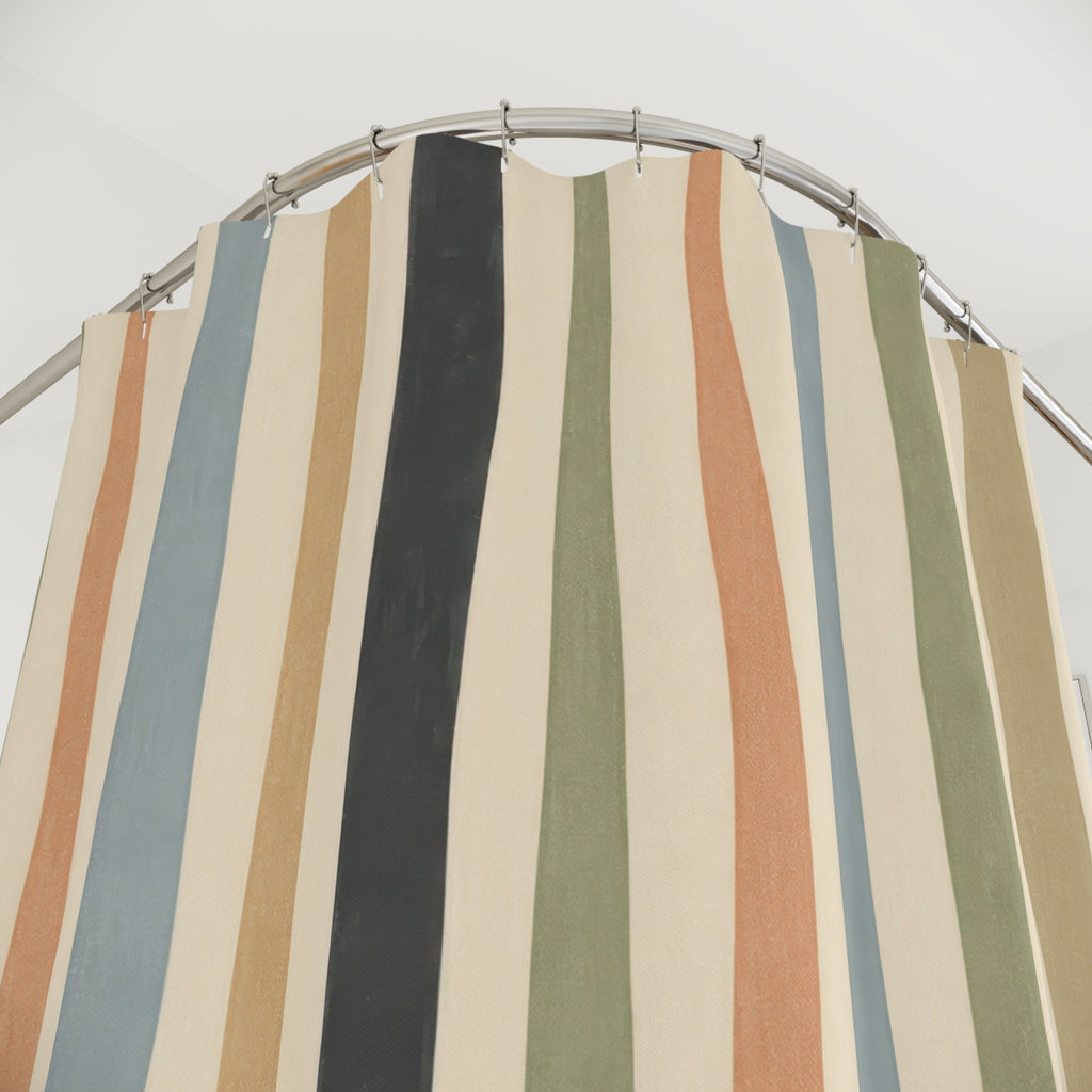 Wavy Vertical Stripe Shower Curtain