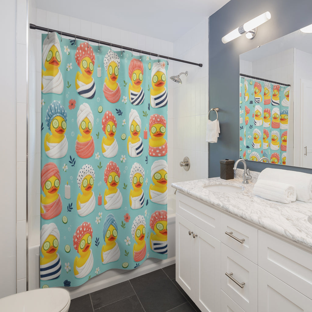 Rubber Duck Shower Cap Shower Curtain