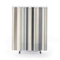 Black Beige Minimal Pinstripe Shower Curtain