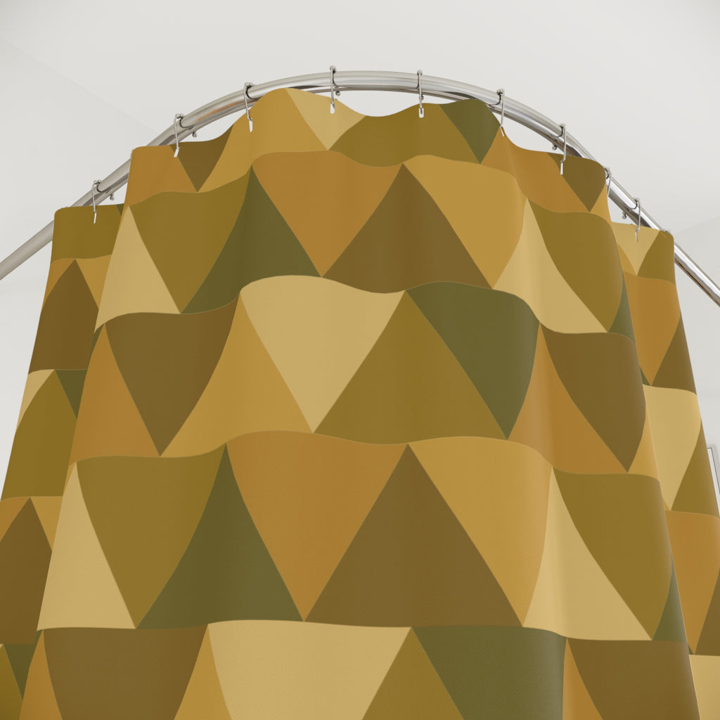 Ochre Shower Curtain: Geometric Tessellation