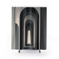 Black & Grey Modern Arch Shower Curtain