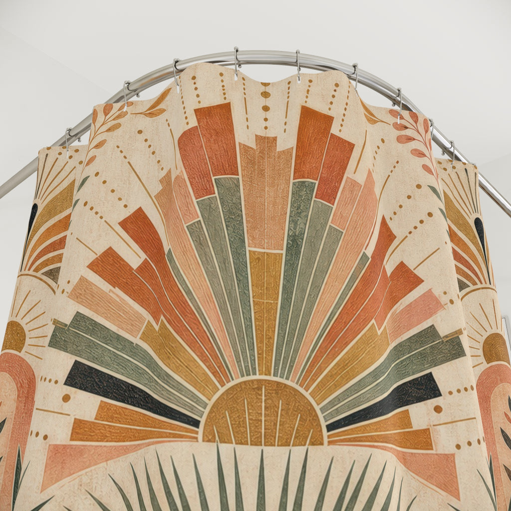 Art Deco Fanburst Shower Curtain