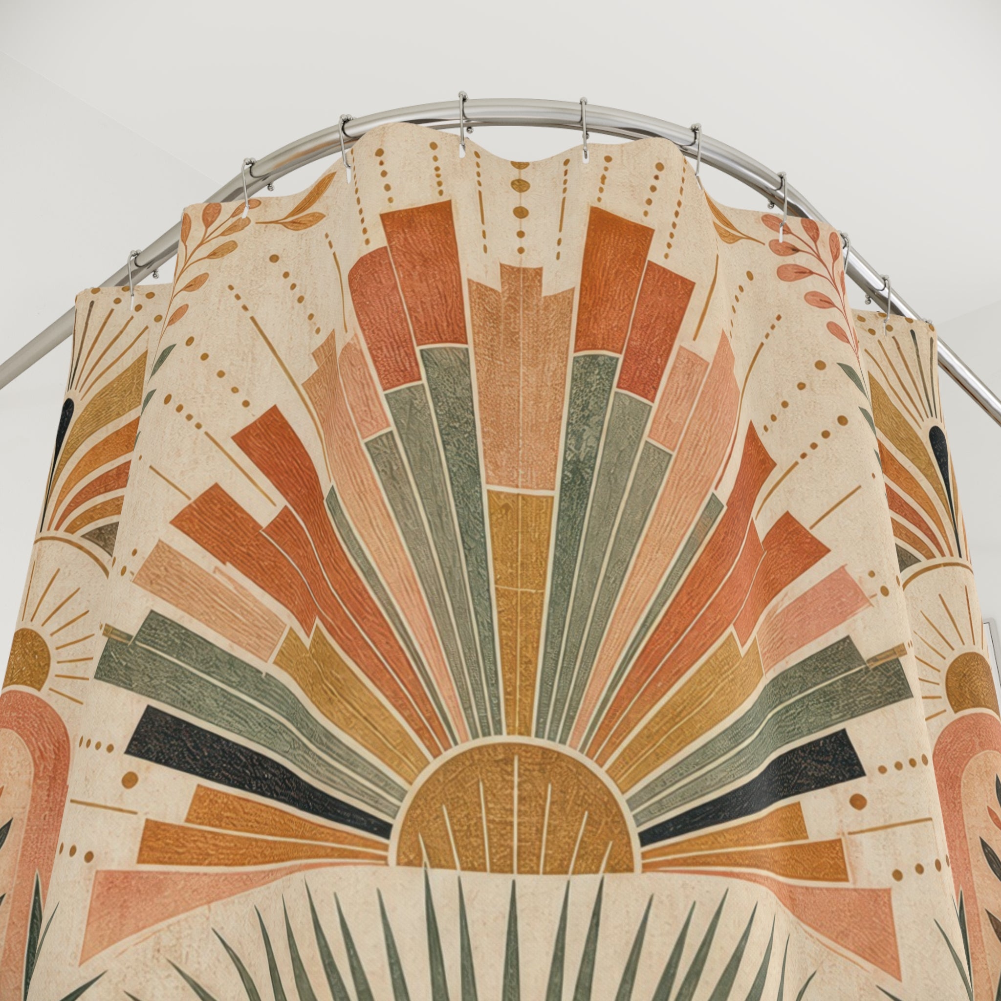 Art Deco Fanburst Shower Curtain
