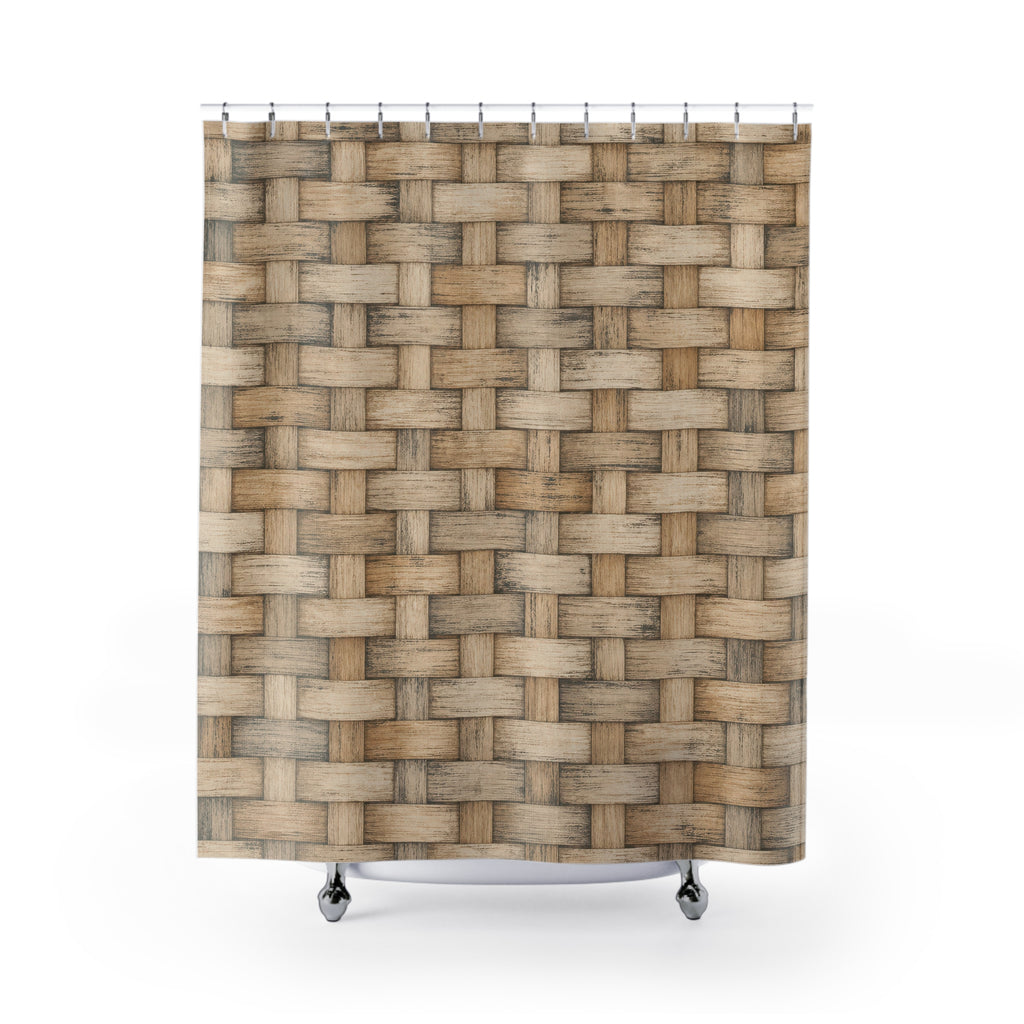 Neutral Basket Weave Shower Curtain