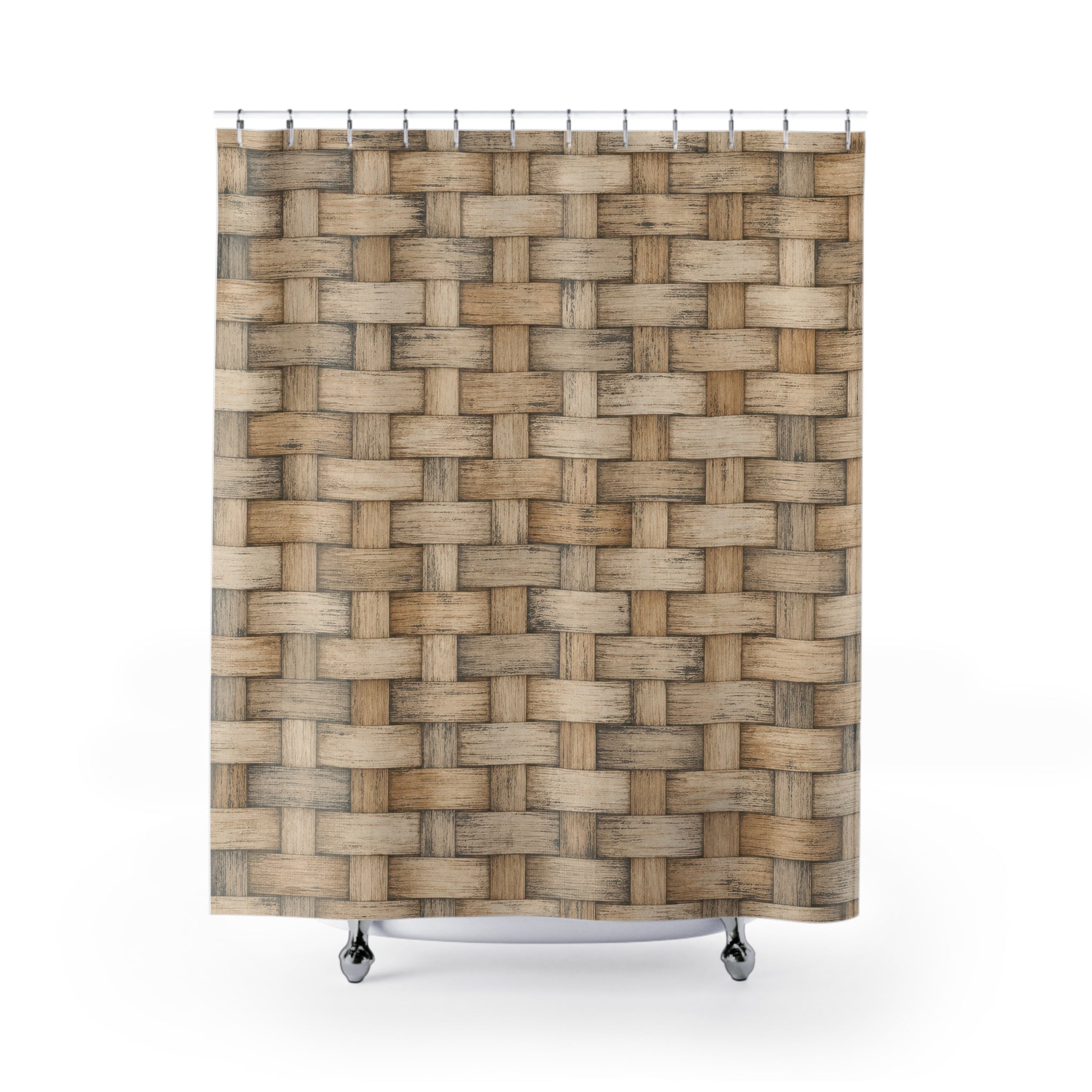 Neutral Basket Weave Shower Curtain