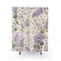 Lilac Purple Floral Cottage Cottagecore Beige Cream Shower Curtain