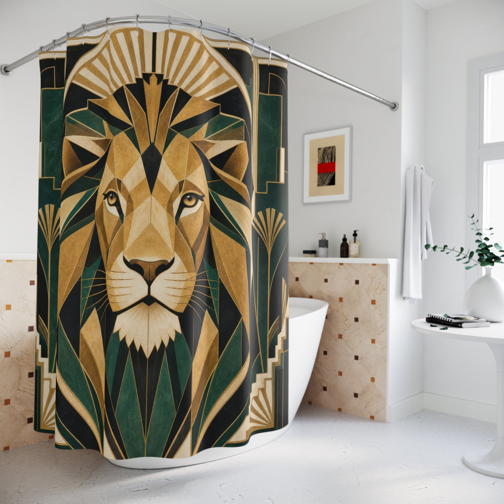 Art Deco Lion Shower Curtain