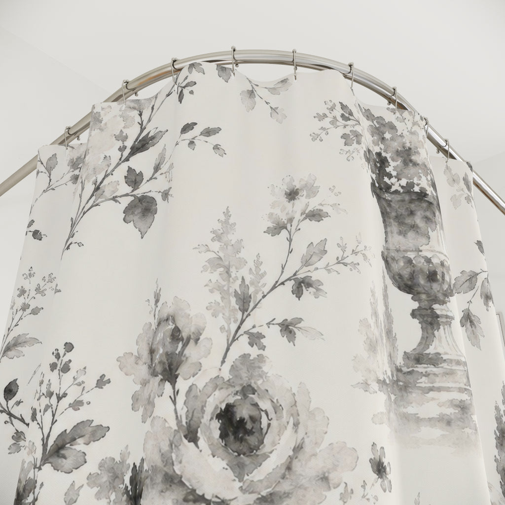 Black White Toile Shower Curtain